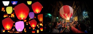 2 imágenes de globos del Día de San Juan
